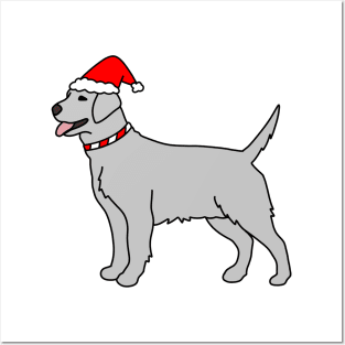 Gray Christmas Dog Posters and Art